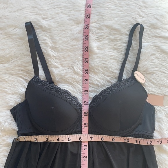 NWT SEXY BLACK SHEER BABYDOLL LACE LINGERIE - Picture 8 of 10